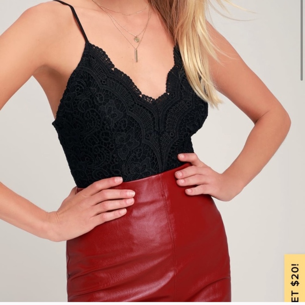 Lulu’s - Black Lace Bodysuit - S